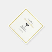 卒業，医学部，カドゥセウス，金ゴールド スタンダードカクテルナプキン (角)