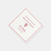 卒業、医学部、レッドカドゥセウス スタンダードカクテルナプキン (角)