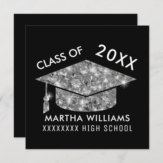 卒業/卒業学級シック 招待状 (正面/裏面)