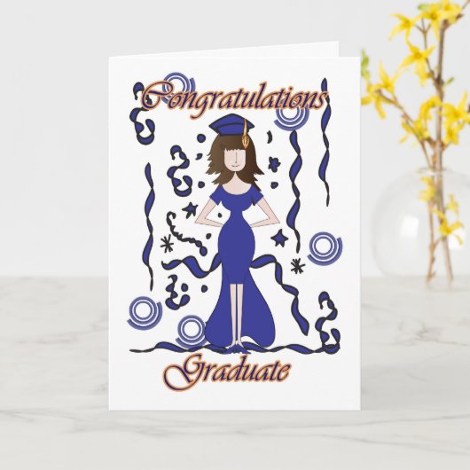 卒業・卒業祝い女子 カード (黄色い花)