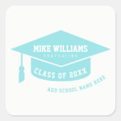 卒業/卒業/卒業ブルー スクエアシール (正面)