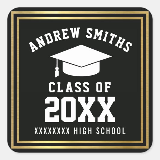 卒業/卒業B&W スクエアシール (正面)