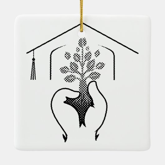 卒業：夢が力強いスローガンに具現化 セラミックオーナメント (裏面)