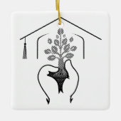 卒業：夢が力強いスローガンに具現化 セラミックオーナメント (正面)