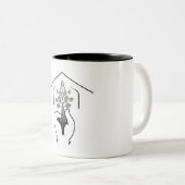 卒業：夢が力強いスローガンに具現化 ツートーンマグカップ (正面右)