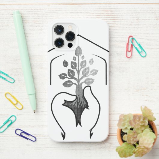 卒業：夢が力強いスローガンに具現化 iPhoneケース (デスク上)