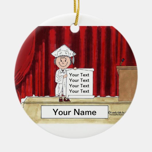 卒業 – 女性 セラミックオーナメント (正面)