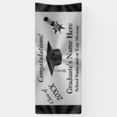 卒業、年および名前のためのパーソナライズな旗 横断幕 (縦)