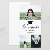 卒業 愛と感謝の3枚セット 現代風フォト 案内状 (正面/裏面)