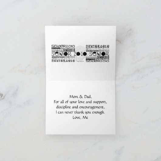 卒業-感謝、お母さん及びパパ-カード サンキューカード (内部)