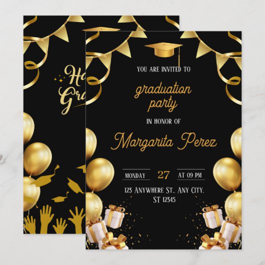 卒業 招待状 (正面/裏面)