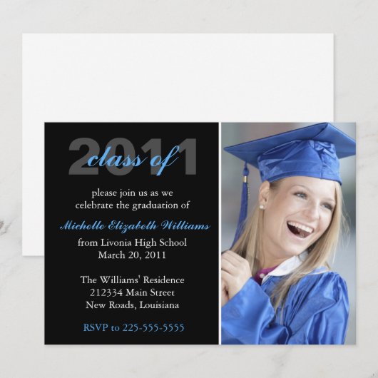 卒業 招待状 (正面/裏面)