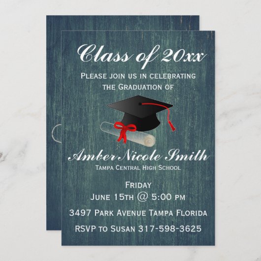 卒業 招待状 (正面/裏面)