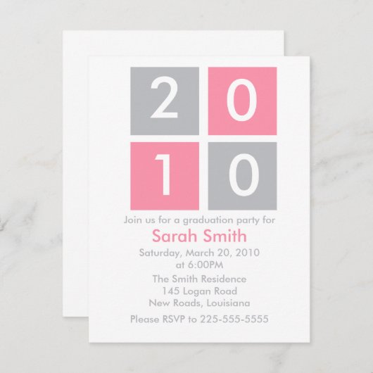 卒業 招待状 (正面/裏面)