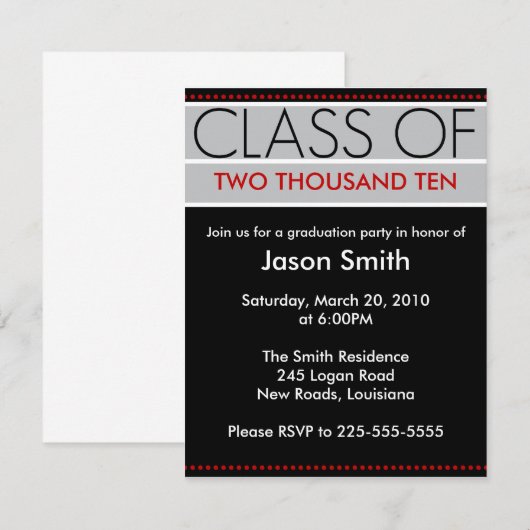 卒業 招待状 (正面/裏面)