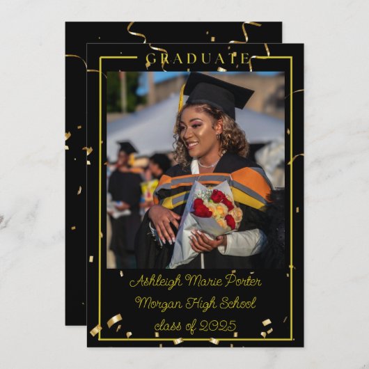 卒業 招待状 (正面/裏面)