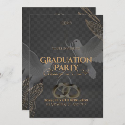 卒業 招待状 (正面/裏面)