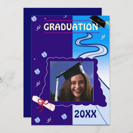 卒業 招待状 (正面/裏面)