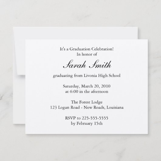 卒業 招待状 (裏面)