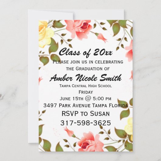 卒業 招待状 (正面)