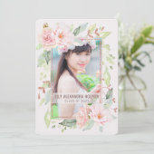 卒業 |水彩赤面バラフローラ 招待状 (スタンド正面)