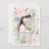 卒業 |水彩赤面バラフローラ 招待状 (正面)