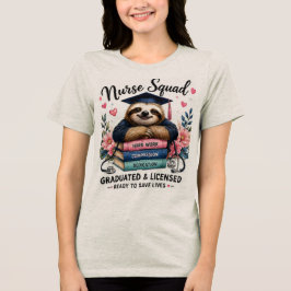 卒業&看護師資格取得ナマケモノ看護チーム RN卒業 トライブレンドTシャツ