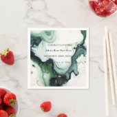 卒業、美しい緑のターコイズゲート大理石 スタンダードカクテルナプキン (インサイチュ)