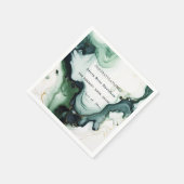 卒業、美しい緑のターコイズゲート大理石 スタンダードカクテルナプキン (角)