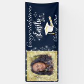 卒業，金ゴールドグリッター，輝き，帽子，卒業証書 横断幕 (縦)