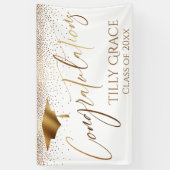 卒業、金ゴールド紙吹雪 横断幕 (縦)