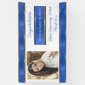 卒業、青い金ゴールド、カスタム写真、 横断幕 (縦)