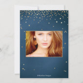 卒業、願い事の星招待状、青 招待状 (裏面)