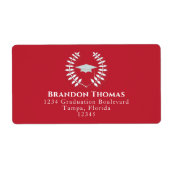 卒業（鳥）ショウジョウコウカンチョウレッドローレア差出人住所 ラベル (正面)