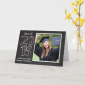 卒業、2015年の黒板カードの大学院のクラス カード (黄色い花)