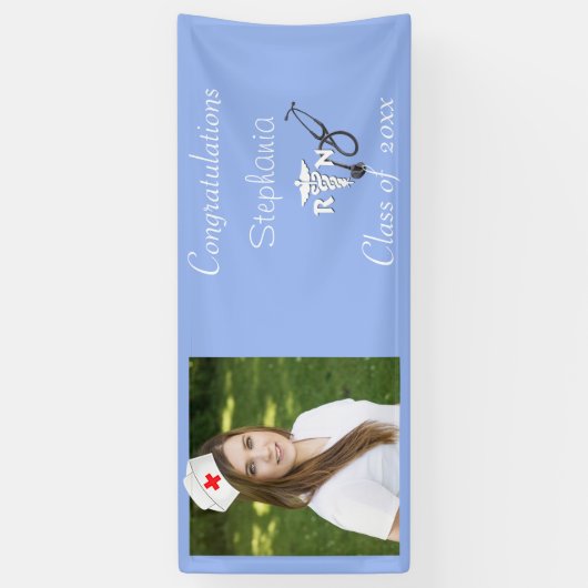 卒業, R N,登録ナース,カスタム 横断幕 (縦)
