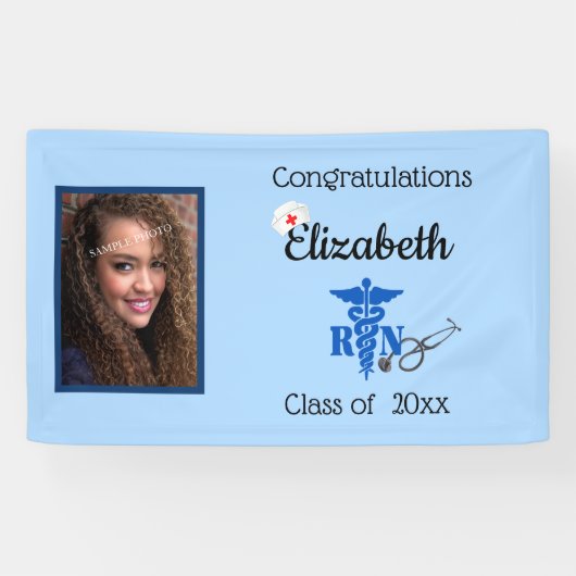 卒業, R N,登録ナース,キャップ,カスタム 横断幕 (横)