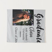 卒業add name class of 20xxおめでとうadd pho タペストリー (正面(横))