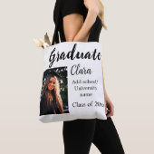 卒業add name class of 20xxおめでとうadd pho トートバッグ (クローズアップ)
