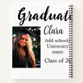 卒業add name class of 20xxおめでとうadd pho ノートブック (裏面)