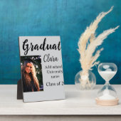 卒業add name class of 20xxおめでとうadd pho フォトプラーク (側面)