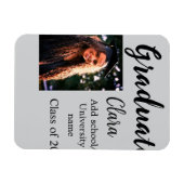 卒業add name class of 20xxおめでとうadd pho マグネット (横)