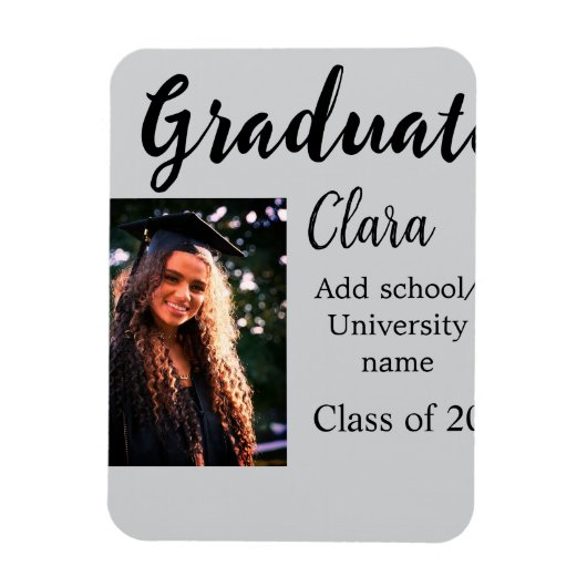 卒業add name class of 20xxおめでとうadd pho マグネット (縦)