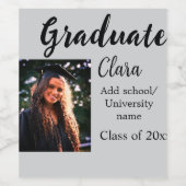 卒業add name class of 20xxおめでとうadd pho ワインラベル (シングルラベル)