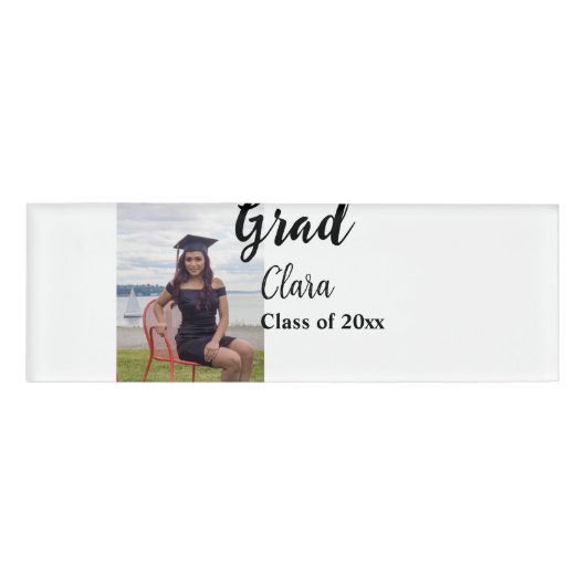 卒業add name class of 20xxおめでとうadd pho 名札 (正面)