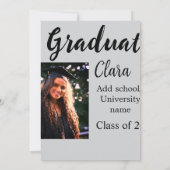 卒業add name class of 20xxおめでとうadd pho 招待状 (裏面)