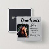 卒業add name class of 20xxおめでとうadd pho 缶バッジ (正面&裏面)