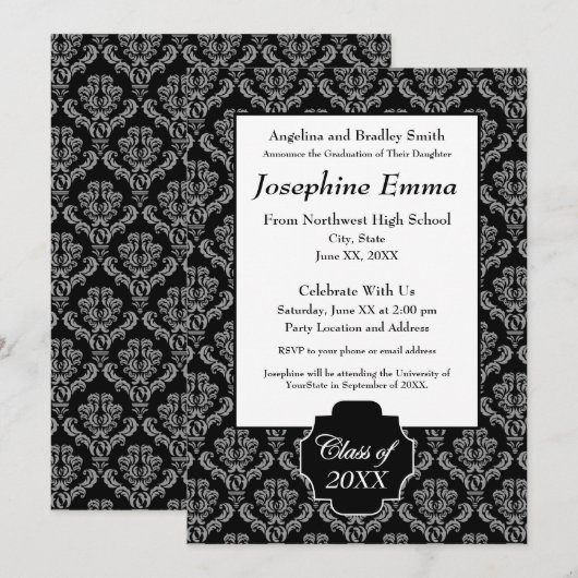 卒業Annoucementおよび招待状 招待状 (正面/裏面)