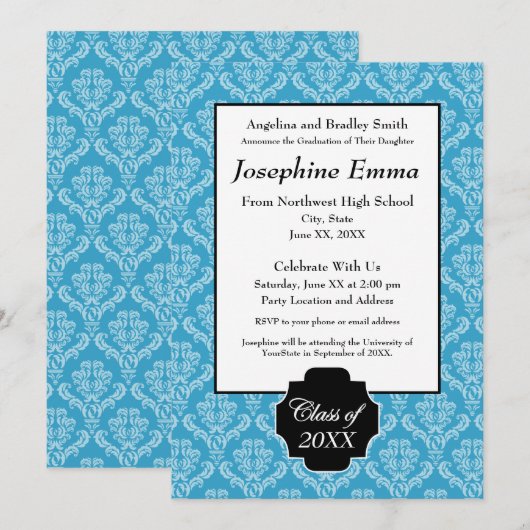 卒業Annoucementおよび招待状 招待状 (正面/裏面)