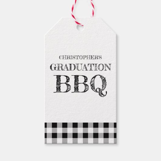 卒業BBQギンガムチェック ギフトタグ (正面)